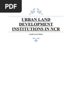 Urban Land Development Institutions in NCR