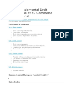 Master Fondamental Droit Economique Et Du Commerce Internationnal