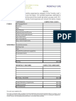 Montly Budget With Formulas