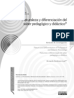 Naturaleza y Diferenciación Del Saber Pedagogico y Didactico PDF