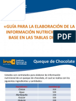 Guía para La Elaboración de Información Nutricional Con Base en Las Tablas de Incap