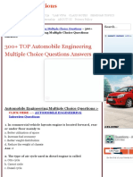 300+ TOP Automobile Engineering Multiple Choice Questions Answers