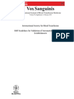 ISBT Guidelines For Validation of Automated Systems in Blood Establishments PDF