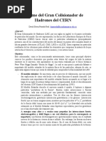 Informe Del Gran Colisionador de Hadrones Del CERN