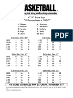 FALL 2010 4th and 5th BOYS Schedule