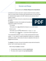 Math Worksheet-Domain and Range