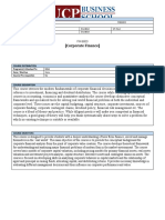 Corporate Finance Course Outline