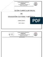 Planificación Curricular Anual Educacion Cultural y Artistica.