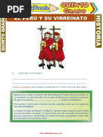 El Perú y Su Virreinato para Quinto Grado de Primaria