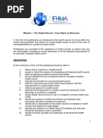 Learning Module NUMBER 1 The Health Record From Paper To Electronic