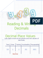 Reading and Writing Decimals