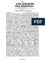 PAGARE AUTENTICO NOTARIAL Luis Eduardo Mateo Martinez. - Jose Vicente - 19-12-2018 - Con Garantia