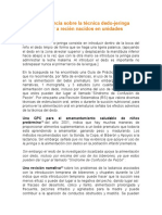 Existe Evidencia Sobre La Técnica Dedo-Jeringa para Alimentar A Recién Nacidos en Unidades Neonatales