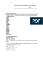 Ejercicios de Balanceo Por Metodo Oxido Reduccion y Estequiometria