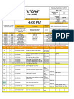 Utopia Callsheet Day 3