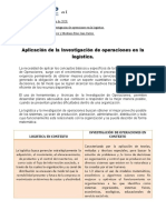 Aplicación de La Investigación de Operaciones en La Logística.