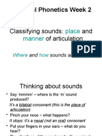 Place & Manner of Articulation (Consonants)