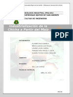 Industrializacion de La Chicha A Partir Del Maíz