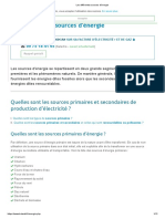 Les Différentes Sources D'énergie