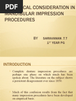 Biological Consideration in Mandibular Impression Procedures