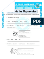 Ficha Uso de Las Mayusculas Ejercicios para Cuarto de Primaria