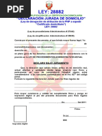 Formato Declaracion Jurada Ley 28882