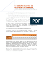 Ejemplo de Plan Maestro de Producción de Una Empresa