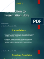 Unit 1 - Introduction To Presentation Skills PDF