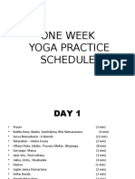 One Week Yoga Practice Schedule