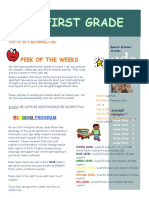 Newsletter: First Grade