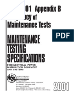 Frequency of Maintenance Testing