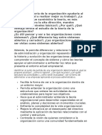 Conocer La Teoría de La Organización Ayudaría Al Directivo Actual A Realizar Mejor Su Trabajo