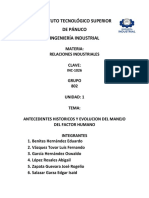 Antecedentes Historicos y Evolucion Del Manejo Del Factor Humano