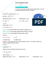 Angular and Linear Velocity MATH