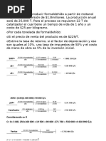 Problema para Producción de Formaldehído