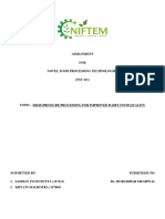 Assignment On HIGH-PRESSURE PROCESSING FOR IMPROVED DAIRY FOOD QUALITY