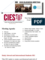 CIES-Study Abroad and International Students SIG Board Meeting, March 25, 2020