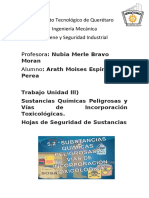 Trabajo HOJAS DE SEGURIDAD Unidad 3