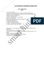 CS 2251 - Design and Analysis of Algorithms Question Bank: Unit 4 - Backtracking Part A