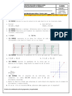 Evaluacion de Algebra Unidad 2 Funciones Lineales y Afin