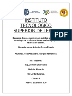 Diagrama de Procesamiento de Pedidos Utilizando La Tecnología de La Información en Una Bodega y Las Técnicas de Control.