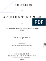 The Origin of Ancient Names of Countries Cities Individuals and Gods