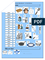 Match Words and Pictures 1 3 2 4: Vocabulary Worksheet - in The Kitchen