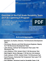 Overview of The Full Scale Durability Tests On F-35 Lightning II Program