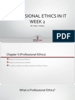 Professional Ethics in It Week 2: Ms. Claire C. Raterta