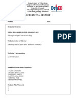 Anecdotal-Record CLASSROOM