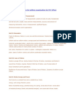 Syllabus For Written Examination For PGT (Phy) : Unit I: Physical World and Measurement