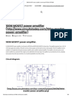 100W MOSFET Power Amplifier Circuit Using IRFP240, IRFP9240