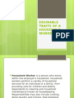 Desirable Traits of A Household Worker