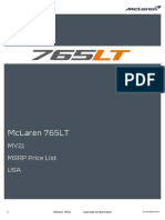 Usa - Mclaren 765lt - My21 Price List - Retail - 26-03-20